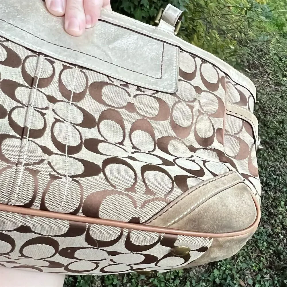 VINTAGE COACH Women's Shoulder Bag Tote 8K49 AUTHENTIC